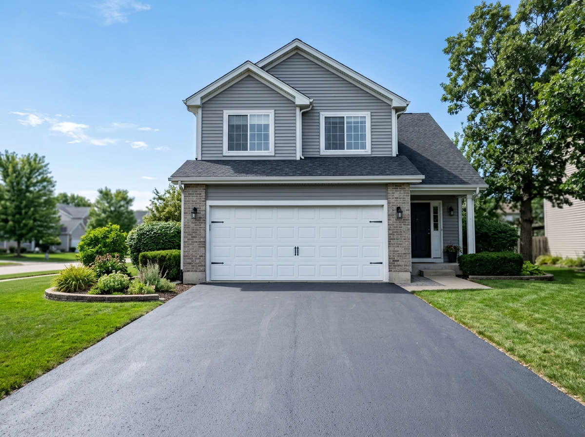 White garage door on a Berea home