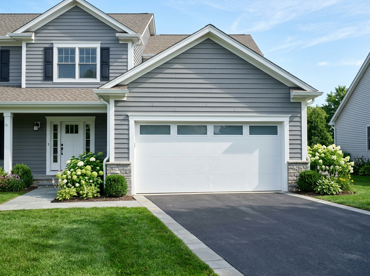 Newly installed carriage style garage door